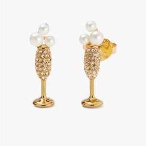 Kate Spade Cheers To That Studs, Gold/Pearl